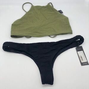 New Tavik Olive Green & Black Bikini - Size L